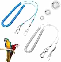Guinzaglio Per Pappagalli E Uccelli - Corda Volante Da 5m Con Anelli Regolabili, 2 Pezzi - Foto 2