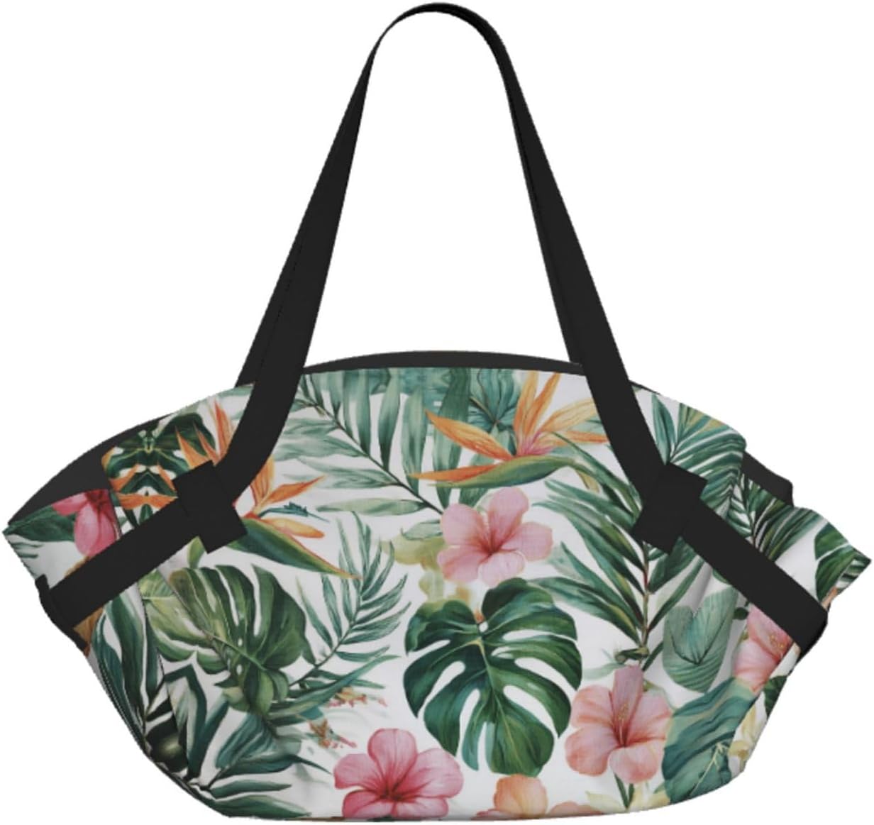 2-in-1 Picnic Blanket & Tote Bag,Outdoor Waterproof Beach Tote Folds into Beach Mat Watercolor Purple Wisteria Floral Vines Large Foldable Picnic Bag for Park Lawn Camping Travel
