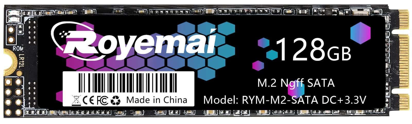 DUOMEIQI 128GB M.2 Ngff SATA SSD 2280 SATA III 6Gb/s Internal Solid State Drive, 3D NAND TLC (Read/Write Speed up to 500/420 MB/s), 128GB SSD Compatible with Laptop and PC Desktop