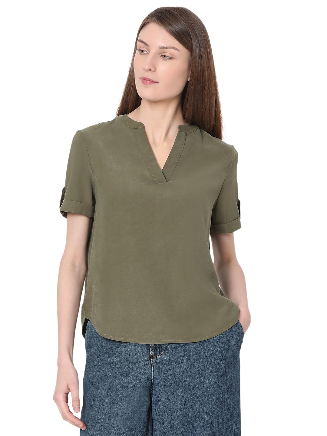 vero moda Women's Regular Fit V Neck Everyday Top-picture-28