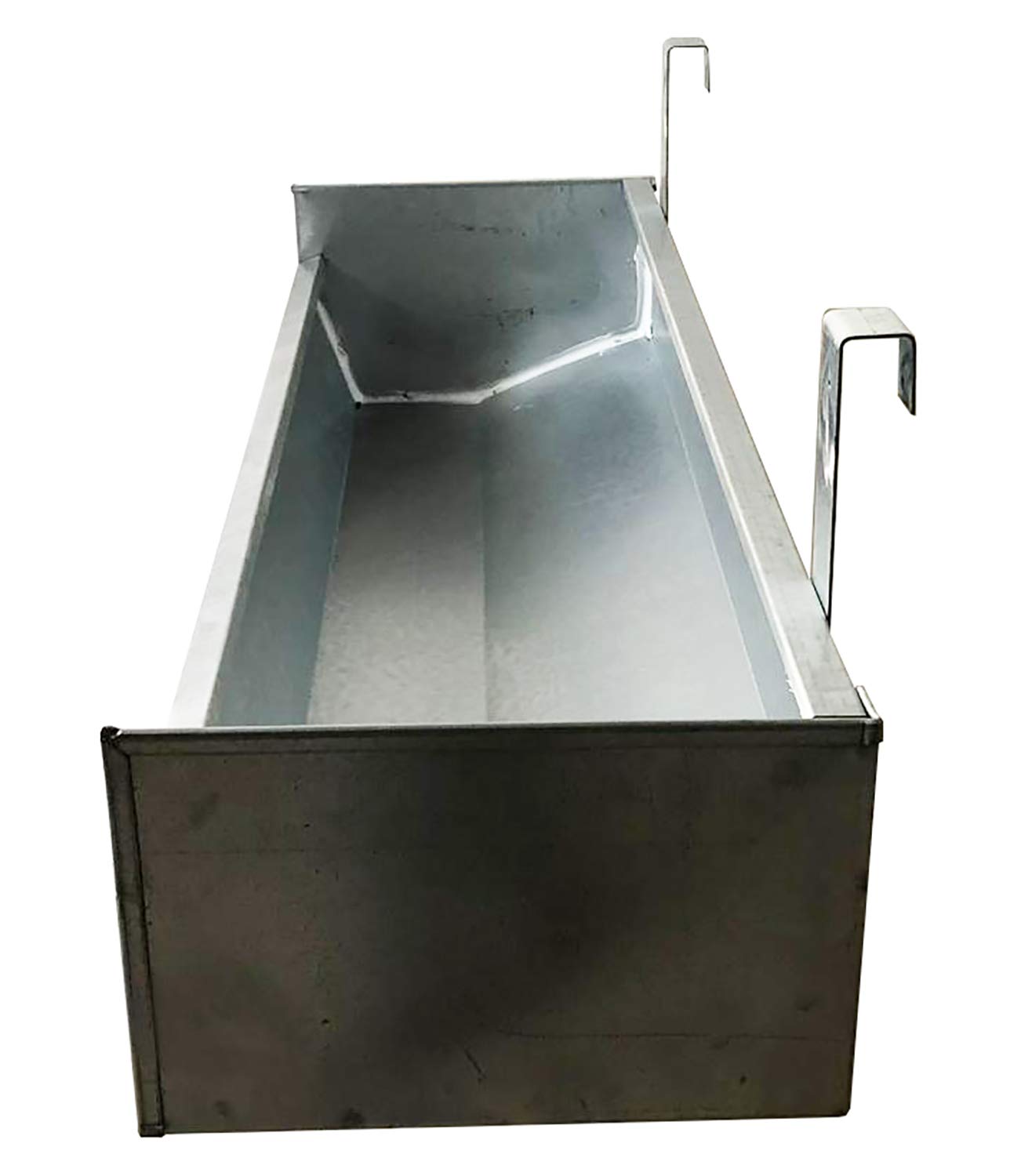 Mangiatoia Abbeveratoio Lineare Multiuso in Acciaio Zincato per Agnelli, Suini, Maialini, Pecore, Capre ed altri. Adatta per Mangime Secco e per Liquidi. Cm 101 x 34 x H 22