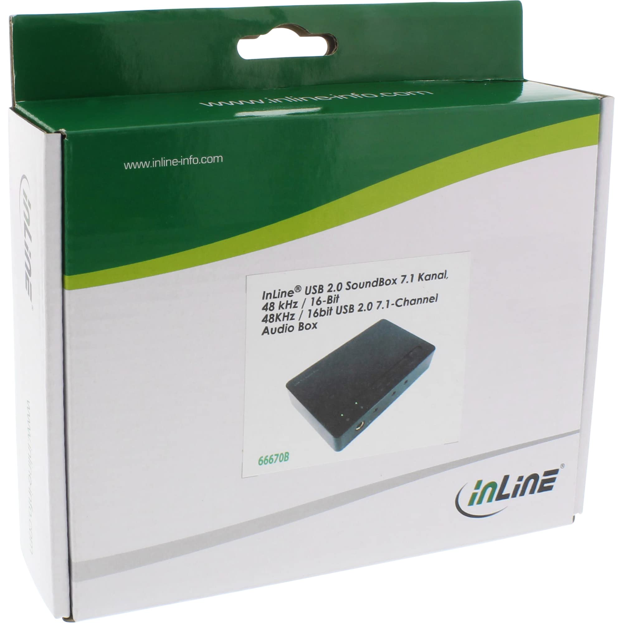 InLine 66670B USB 2.0 SoundBox 7.1 48 kHz 16-bitowy Toslink Digital IN/OUT