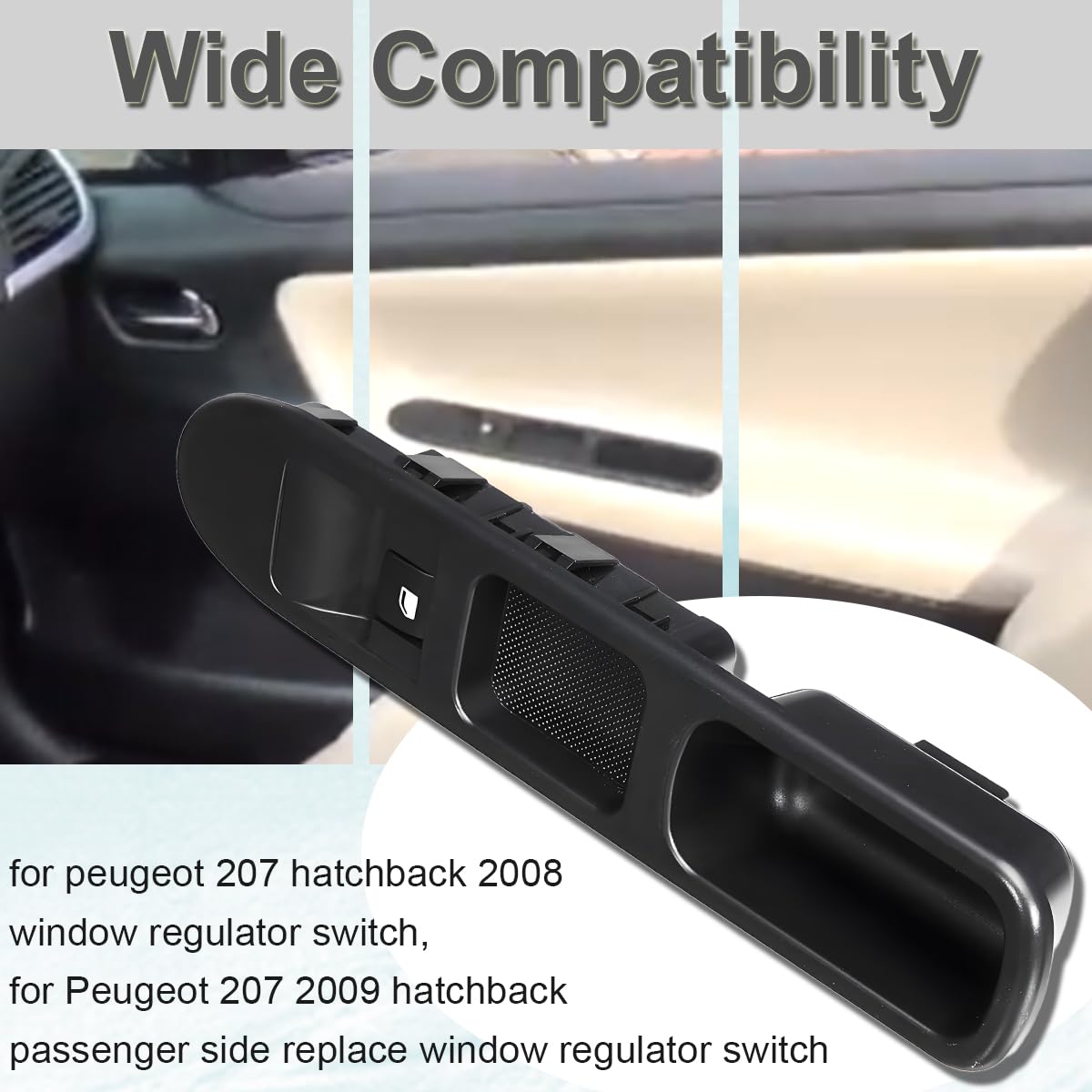ZAMDOE 6490.HQ Window Door Lock Switch Side (Left) for Peugeot 207 2007 2008 2009 2010 2011 2012 2013 2014 2015 for Controling Passenger SIDE Window Hatchback części zamienne 6554. HJ 6554QL 6Pins
