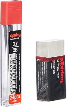 Rotring Visuclick Versatile Pen 3’ School Set, Tip Pen 0.7 mm, 0.7 Tip 2D, Eraser Gift - Blue 2 pack
