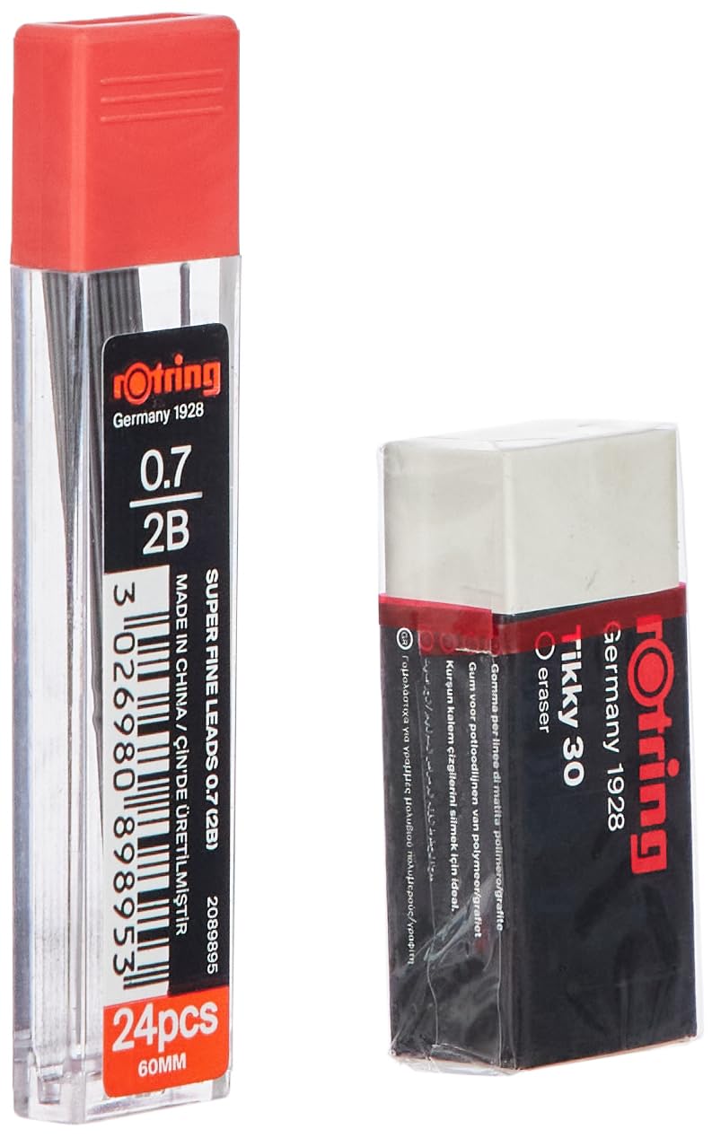 Rotring Visuclick Versatil Kalem 3’lü Okul Seti, Uçlu Kalem 0.7 mm, 0.7 Uç 2B, Silgi Hediye - Mavi 3lü paket