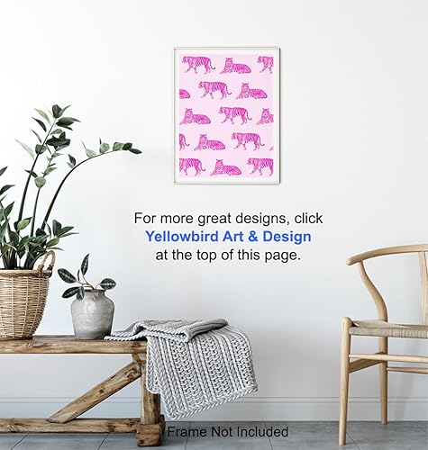 Miniatura 6 de Preppy Wall Art & Decor - Funky Indie Trendy Room Decor - Pink Wall Decor Aesthetic - Tiger Wall Art - Retro style Hipster Minimalist Wall Art -