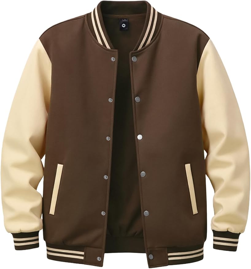 Men's Autumn/Winter Long-Sleeved Pocket Jacket Baseball Jacket Classic Color Block Fashion Casual Outdoor Sports Top