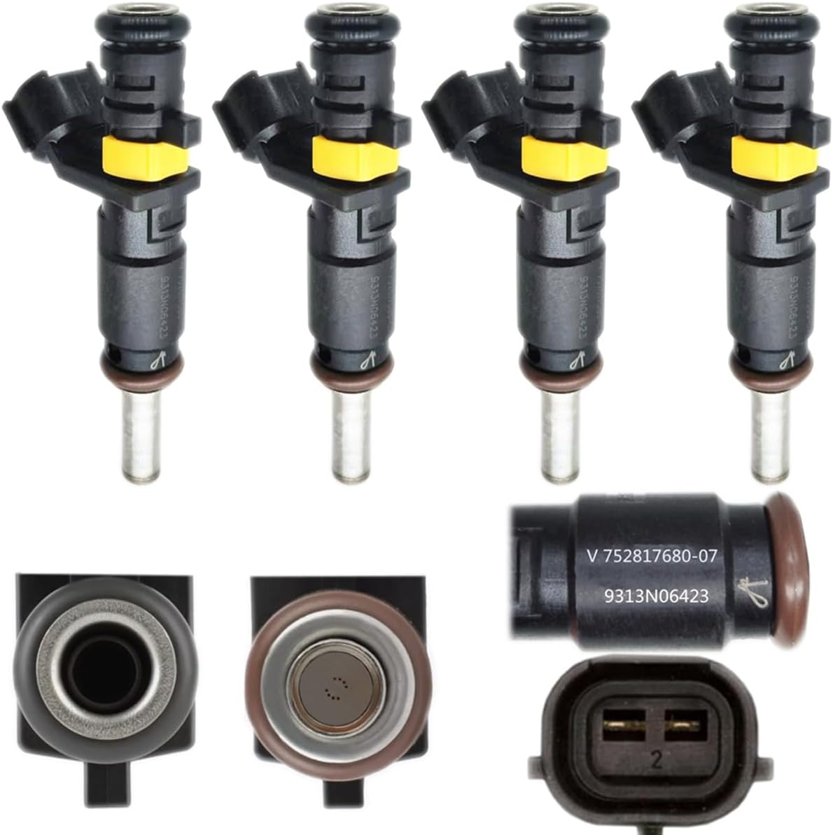 Set of 4PCS 6 Holes Genuine OEM Fuel Injectors 2007-2016 Replacement For Mini Cooper Base R56 Clubman R55 Cabrio R57 Coupe R58 Roadster R59 Paceman R61,Replace OE# 7528176 13537528176 1984J2 1984G