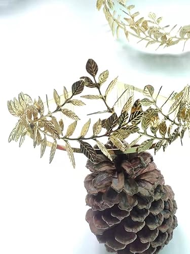 Miniatura 3 de Diadema de corona de hojas doradas para novia, tiara nupcial, diadema para boda, graduación, festival, dama de honor, accesorios para el cabello