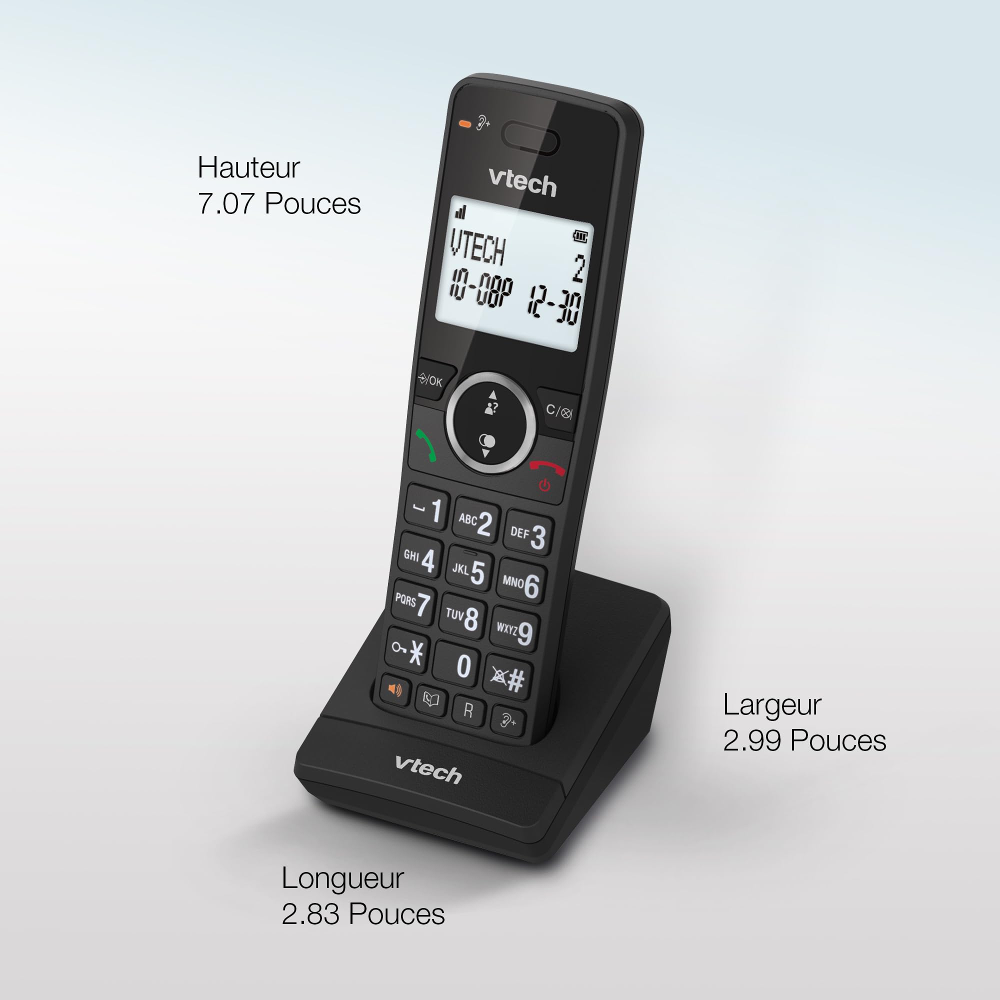 VTech DECT sans Fil à 3 combinés, Blocage d'appel, rétroéclairé, conférence, 18 Heures d'autonomie, amplificateur, Haut-Parleur Mains Libres, numérotation Rapide, Mode ECO et Silencieux | ES2002