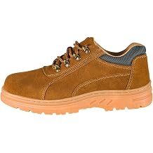 fayengan Steel Toe Shoes for Men, Indestructible Shoes Lightweight Breathable Puncture Proof Safety Shoes for Women Color Brown, Size 9 US