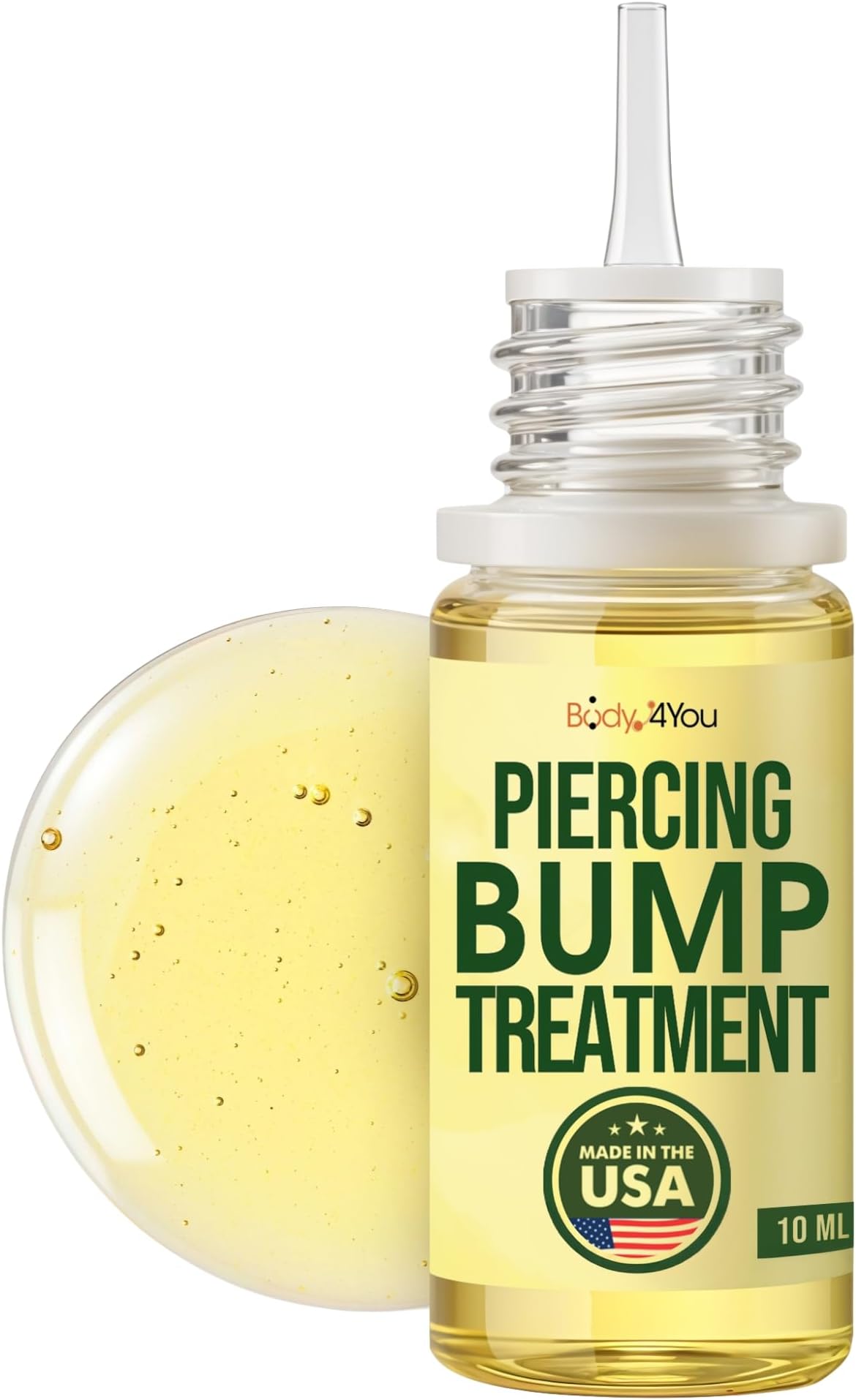 BodyJ4You Keloid Bump Removal Oil - Piercing Aftercare Shrinking Drops - Nose Ear Septum Belly Cartilage Scar Treatment Piercing Bump Solution - Tea Tree Jojoba Essential Oils Keloid Care - 0.33 Fl Oz