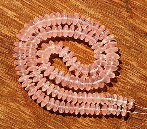 Rose Quartz fil de perles rondelles pour composer vos bijoux de mariage