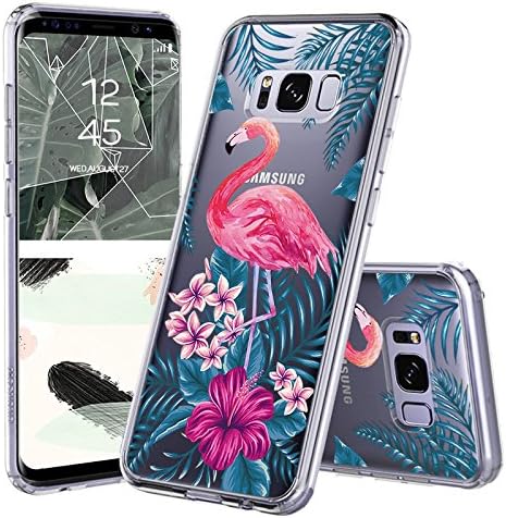 MOSNOVO Galaxy S8 Case, Clear Galaxy S8 Case, Tropical Flamingo Clear Design Printed Transparent Plastic Hard Case with TPU Bumper Protective Back Phone Case Cover for Samsung Galaxy S8 (2017)