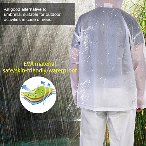 Tbest Clear Raincoat,Unisex Transparent Raincoat Rain Suit Rainwear Portable Fashionable Outdoor Clear Rain Coat Pants Emergency Rain Wear For Adult Traveling Camping Hiking Fishing(L)2