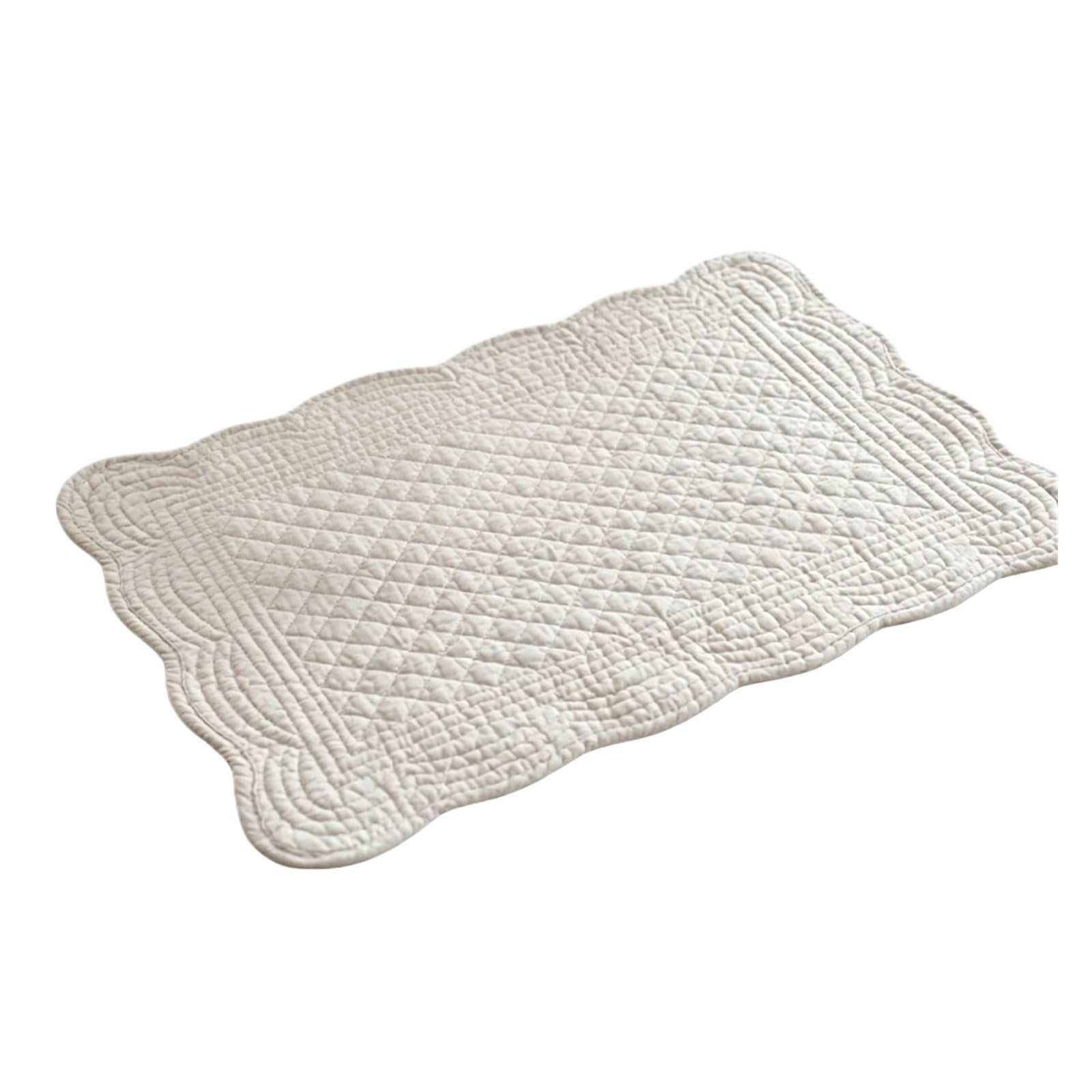 Napperons matelassés en coton 13x18 pouces : lot de 6 tapis de table rectangulaires