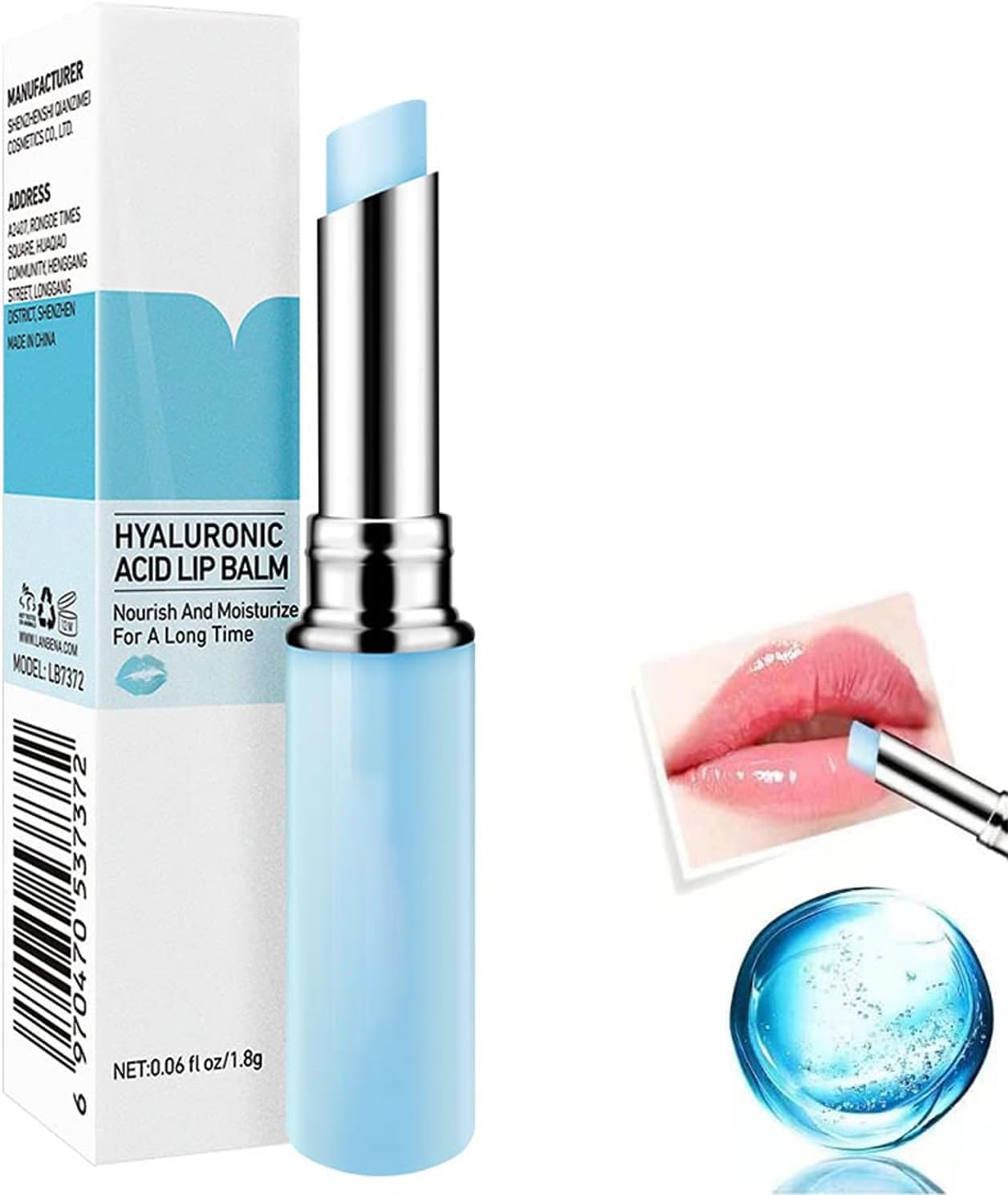 Hyaluronic Acid Lip Balm, Long-lasting Moisturizing Lips, Lip Care Daily Use Lip Balm (New Packing) (Hyaluronic acid)