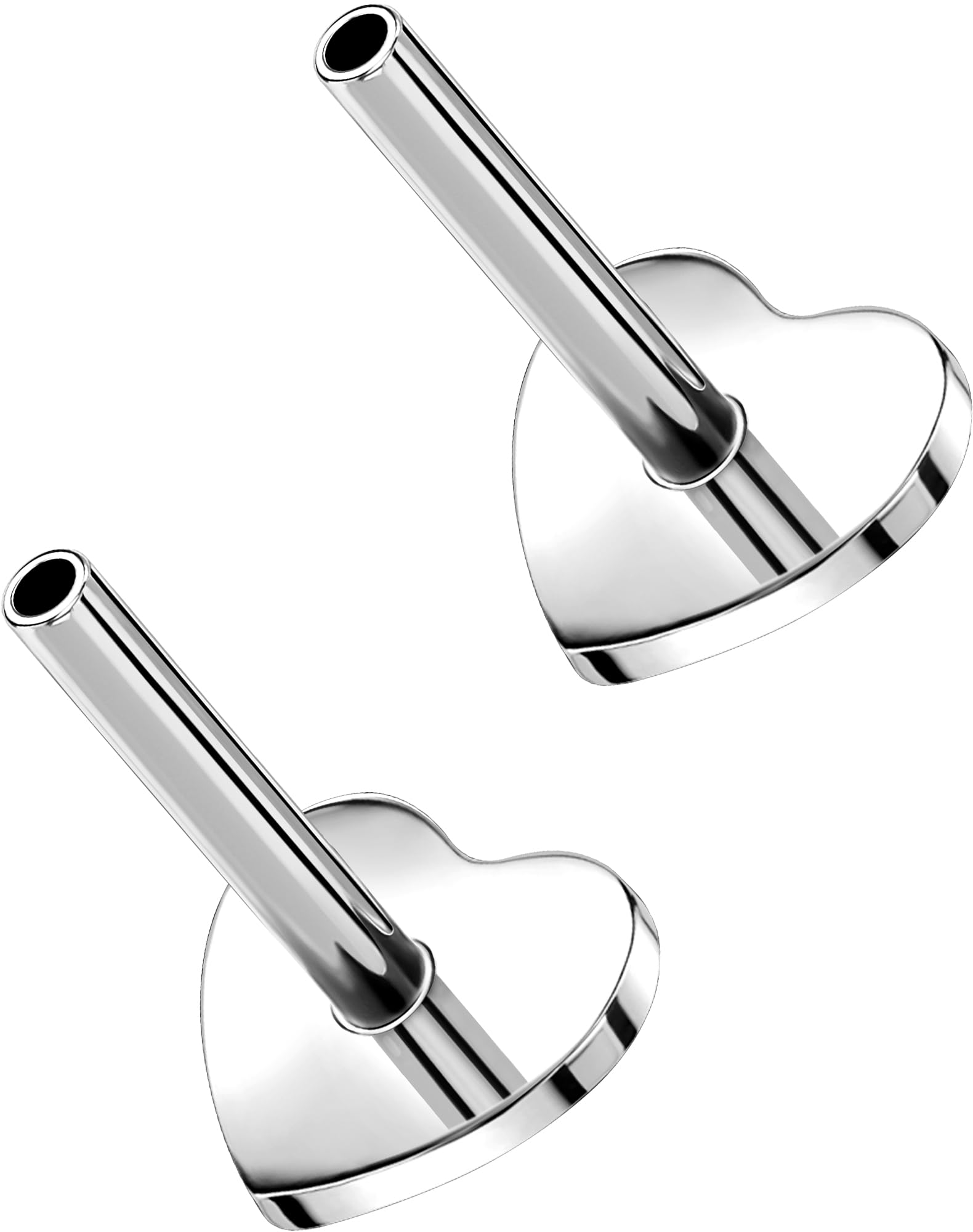 G23 Titanium Flat Back Post (Post Only), Threadless Push Pin &amp; Internally Threaded, 16G/18G/20G, 4.5-14mm, Silver/Gold/Black, Round/Heart/Star/Flower Base for Nose, Helix, Tragus