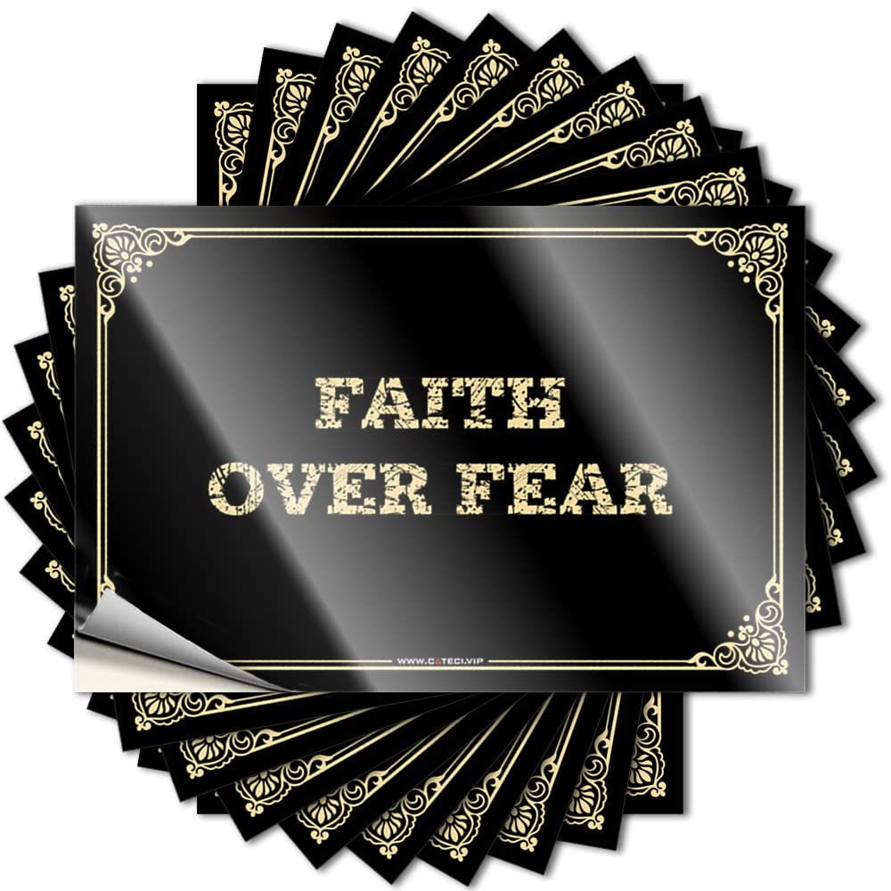 Saying - Plastic Laptop Faith Over Fear for Free Friends(12X18CM)