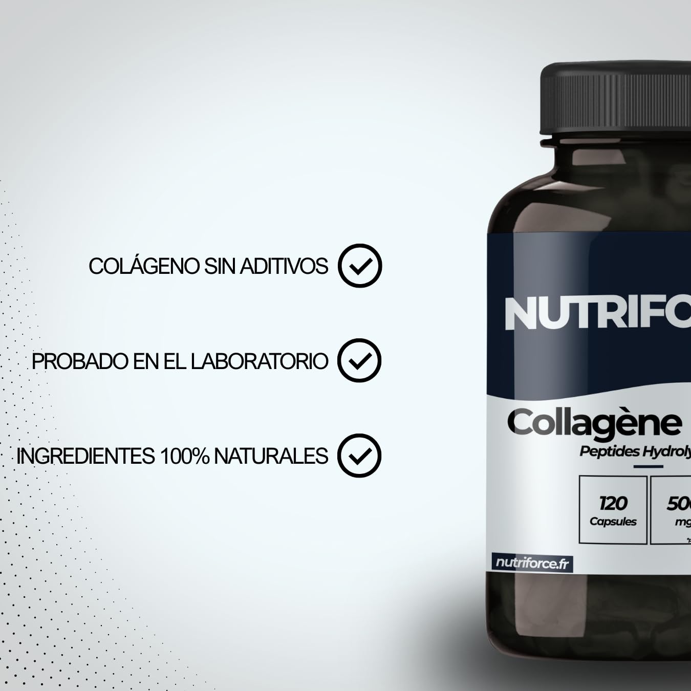 Colágeno Marino Alta Concentración – Piel, Cabello, Uñas y Articulaciones – Cápsulas – Fabricado en Francia