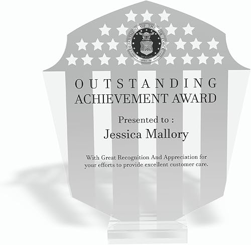 Miniatura 4 de Premio personalizado al empleado estrella del año o mes Premio de trofeo corporativo de vidrio grabado - Placa de ceremonia de entrega de premios de