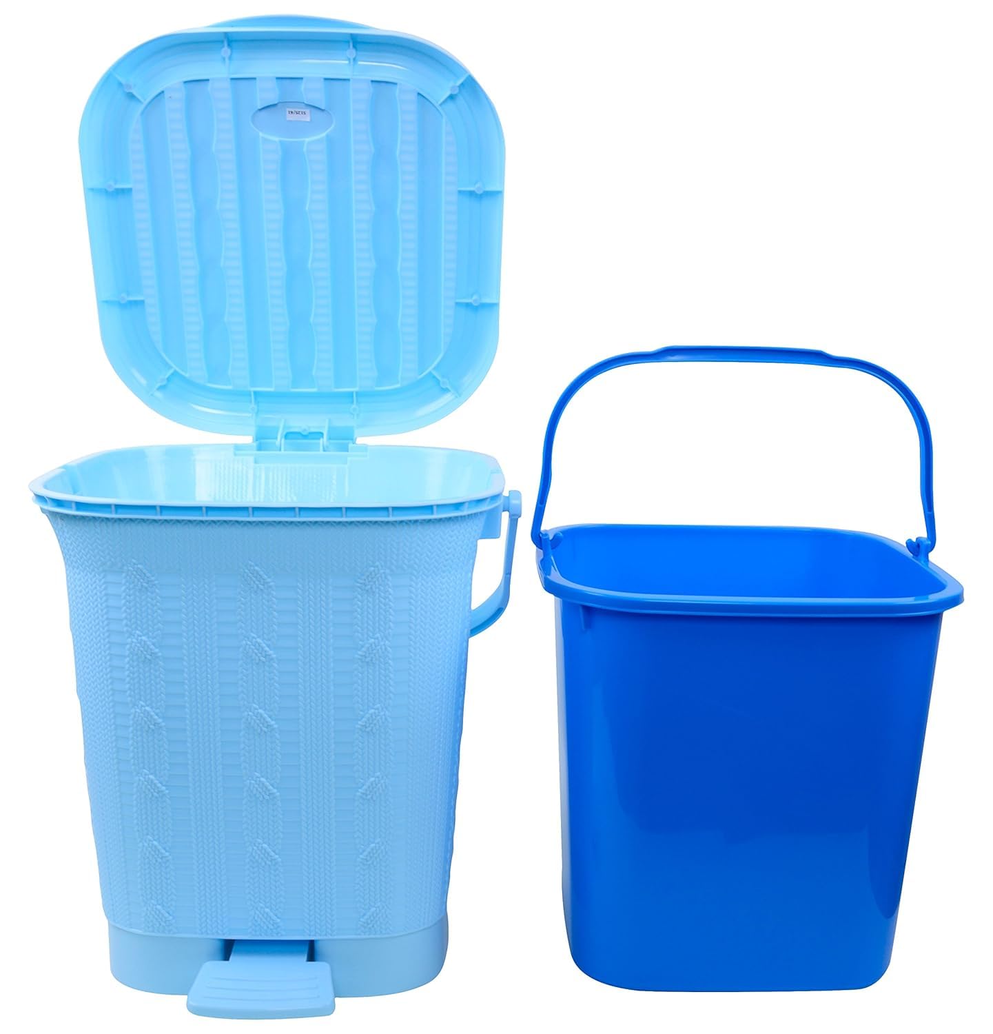 Nayasa Mikado Table Top Dustbin with Lid | Compact Plastic Desk & Countertop Bin for Kitchen, Bathroom & Office | Multi-Purpose Use | Light Blue-image-20