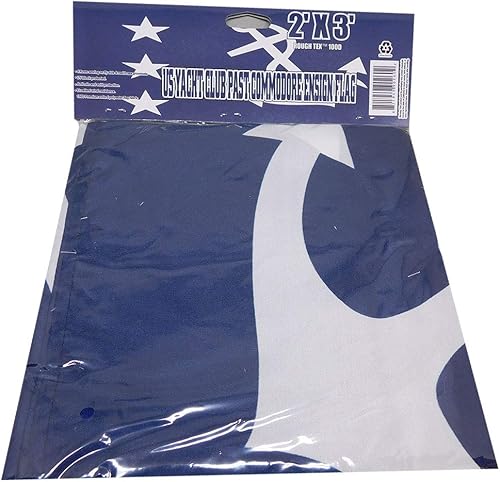 Miniatura 4 de US Yacht Club Past Commodore Ensign Blue 100D Premium Calidad Resistente a la decoloración Tejido Polinailon 2x3 2'x3' Bandera Ojales