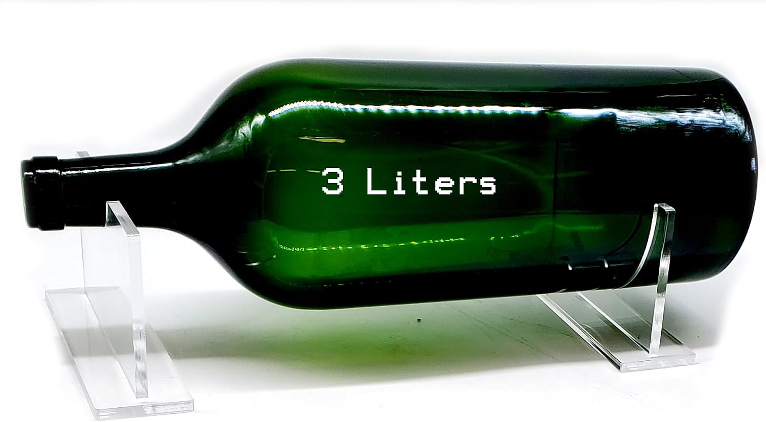 Wine Bottle Holder Floating Acrylic Stand Rack/Holder Counter Top Display Case Riser (3 Liter Bottle)