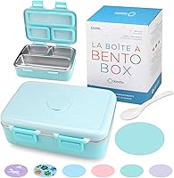 Vista 13 de Lonchera de acero inoxidable para bebés pequeños, niñas y niños, Mini Bento, 3 secciones de porciones de metal ecológico con tapa a prueba de fugas