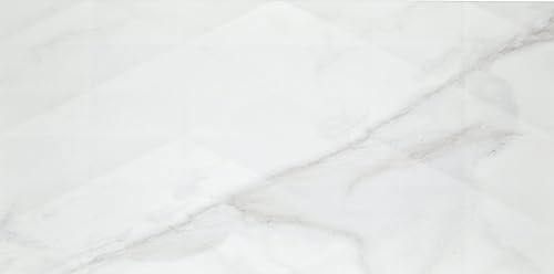 Miniatura 3 de Daltile Perpetuo - Azulejo de pared multigeométrico de cerámica con aspecto de mármol de 12" x 24" en blanco satinado brillante para salpicaderas de