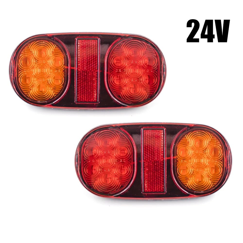 Luces traseras LED impermeables 2 uds. par de remolque barco 12V 24V piezas para camión furgonetas ATV caravanas iluminación coche(24V)