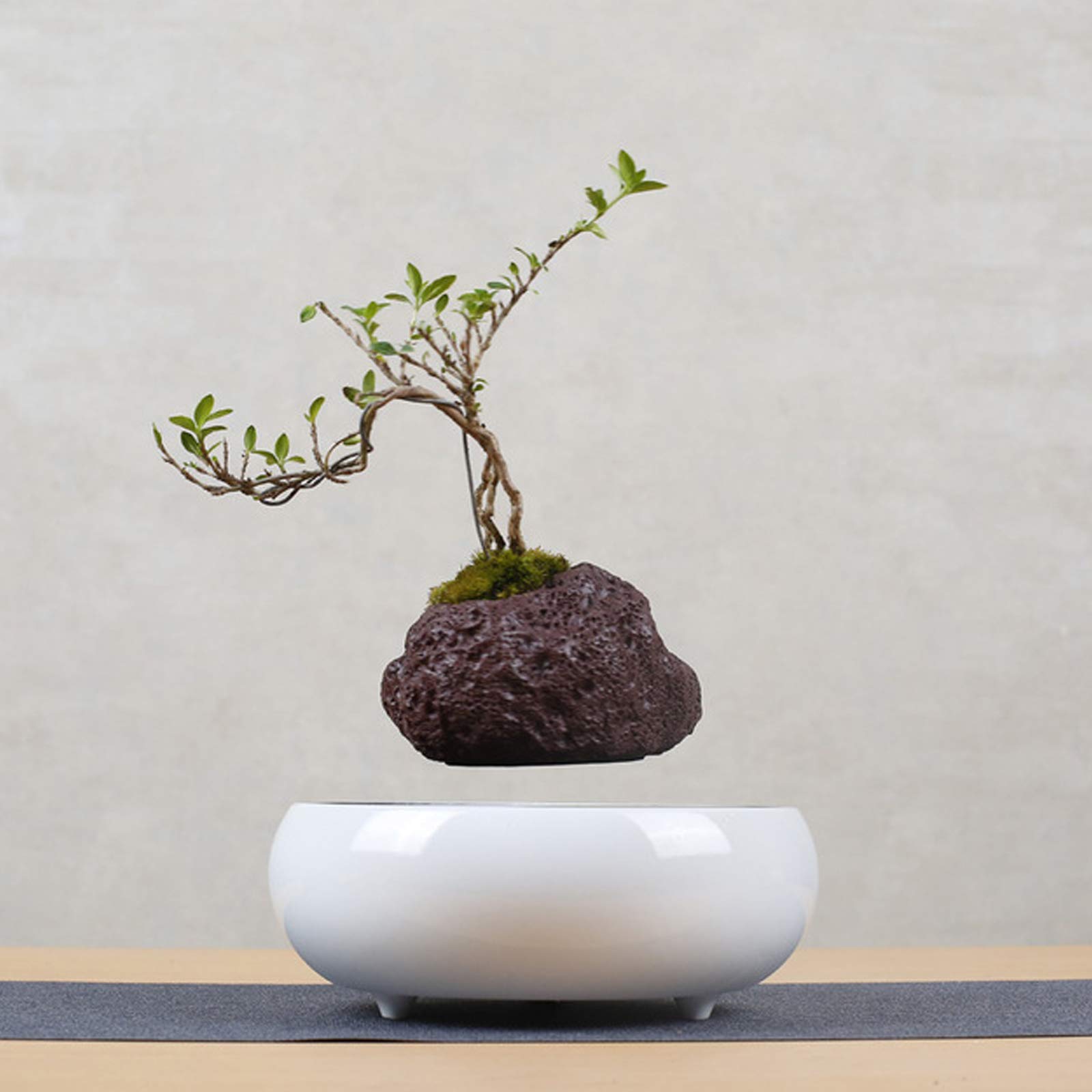 QBLDX Creative Magnetic Levitation Flower Pot Automatic Rotating Air Pot Mini Miniature Plant Pot Living Room Bedroom Office Desk Decorations(Color:B)