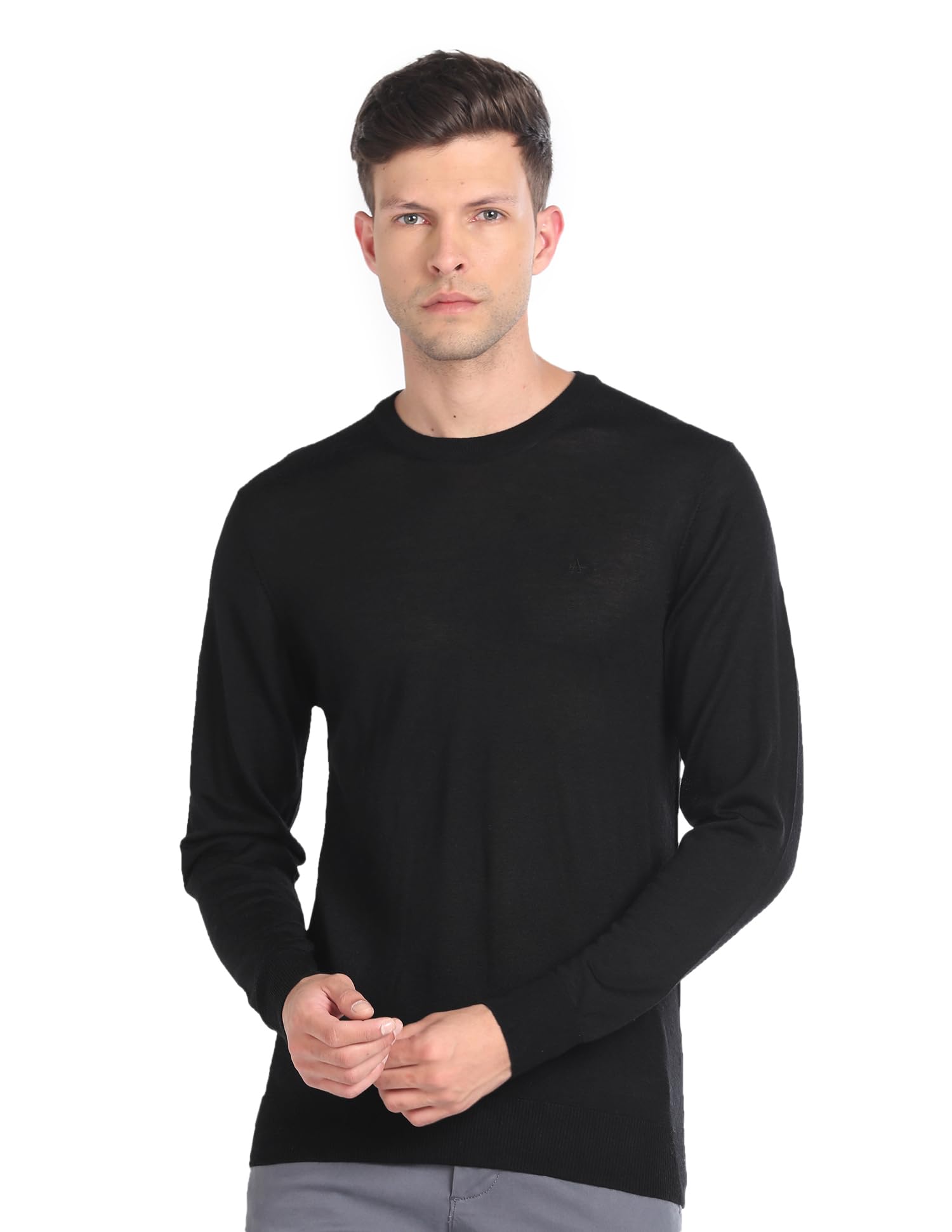 arrow Men's Wool Round Neck Casual Sweater-picture-14