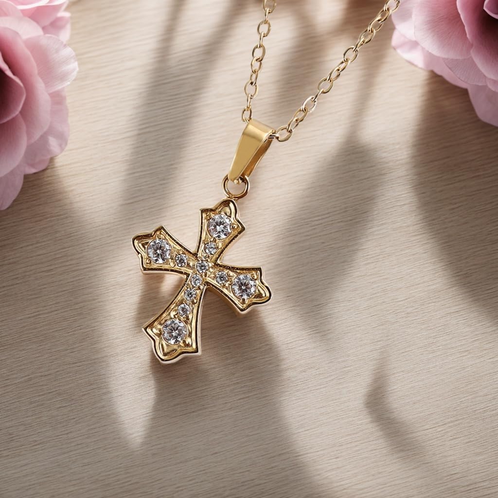 Gold Pendant Necklaces for Women – Evil Eye, Hamsa Hand & Cross Charms – 18K Gold Plated Jewelry, Spiritual Protection, Minimalist Gifts for Her - Image 10