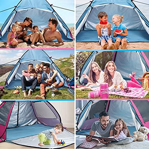 WONSEFOO Portable Pop Up Beach Tent - Instant Automatic, UV 50+ Protection, Lightweight, Sun Shelter, Waterproof Windproof, Perfect For Children Family Outdoor Picnic Camping Garden Fishing Traveling