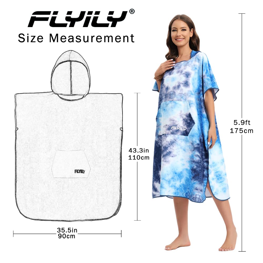 Adulto Unisex Bata Poncho de Toalla para Niños Natación Toalla Playa Surf Poncho Albornoz Robe con Capucha para Cambiarse de Ropa