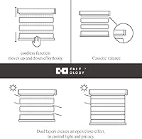 Vista 6 de CHICOLOGY Persianas de cebra personalizadas, persianas de cebra para ventanas, persianas de cebra para ventanas, persianas de cebra sin cables