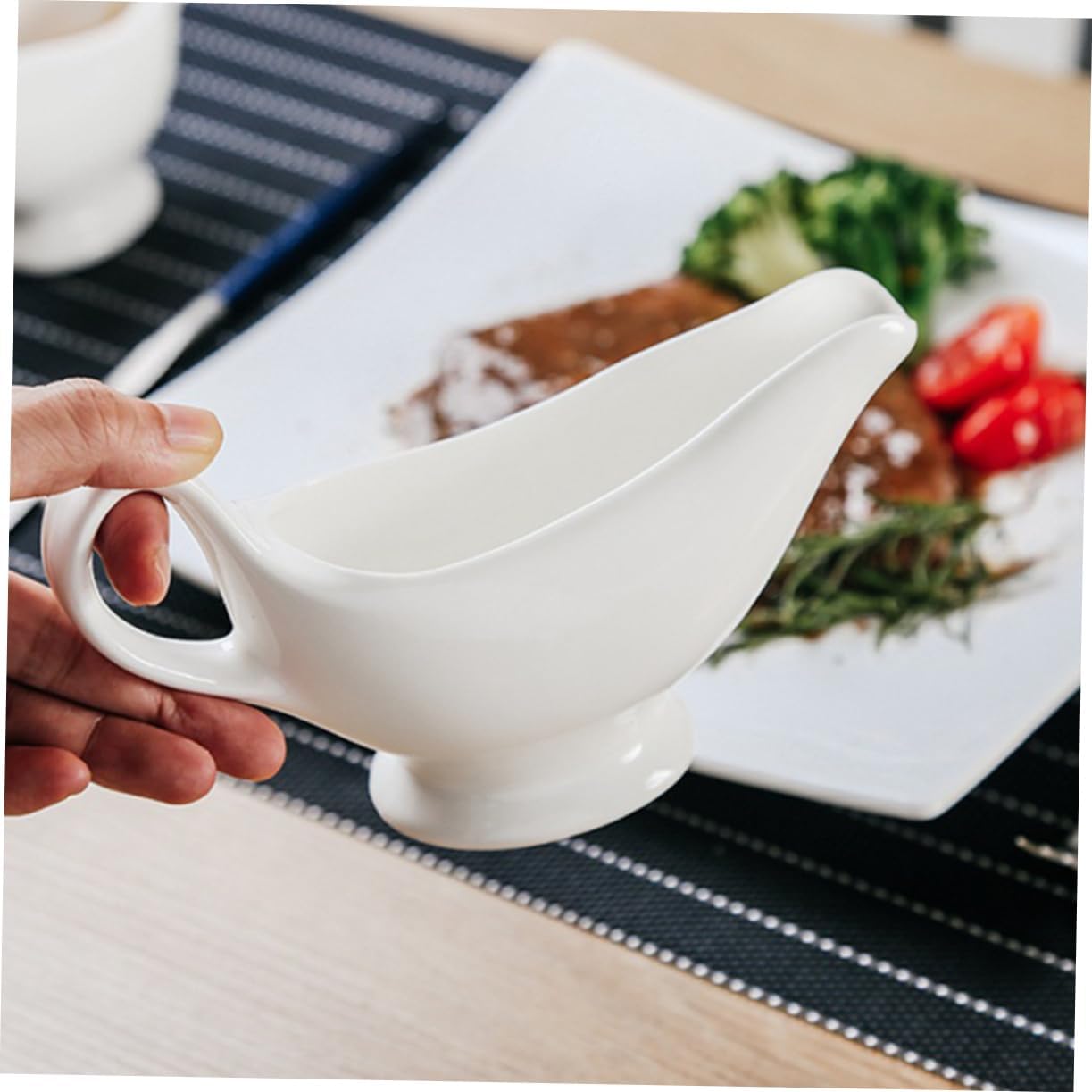 Ceramic Gravy Boat 160ml White Condiment Cup for Condiments