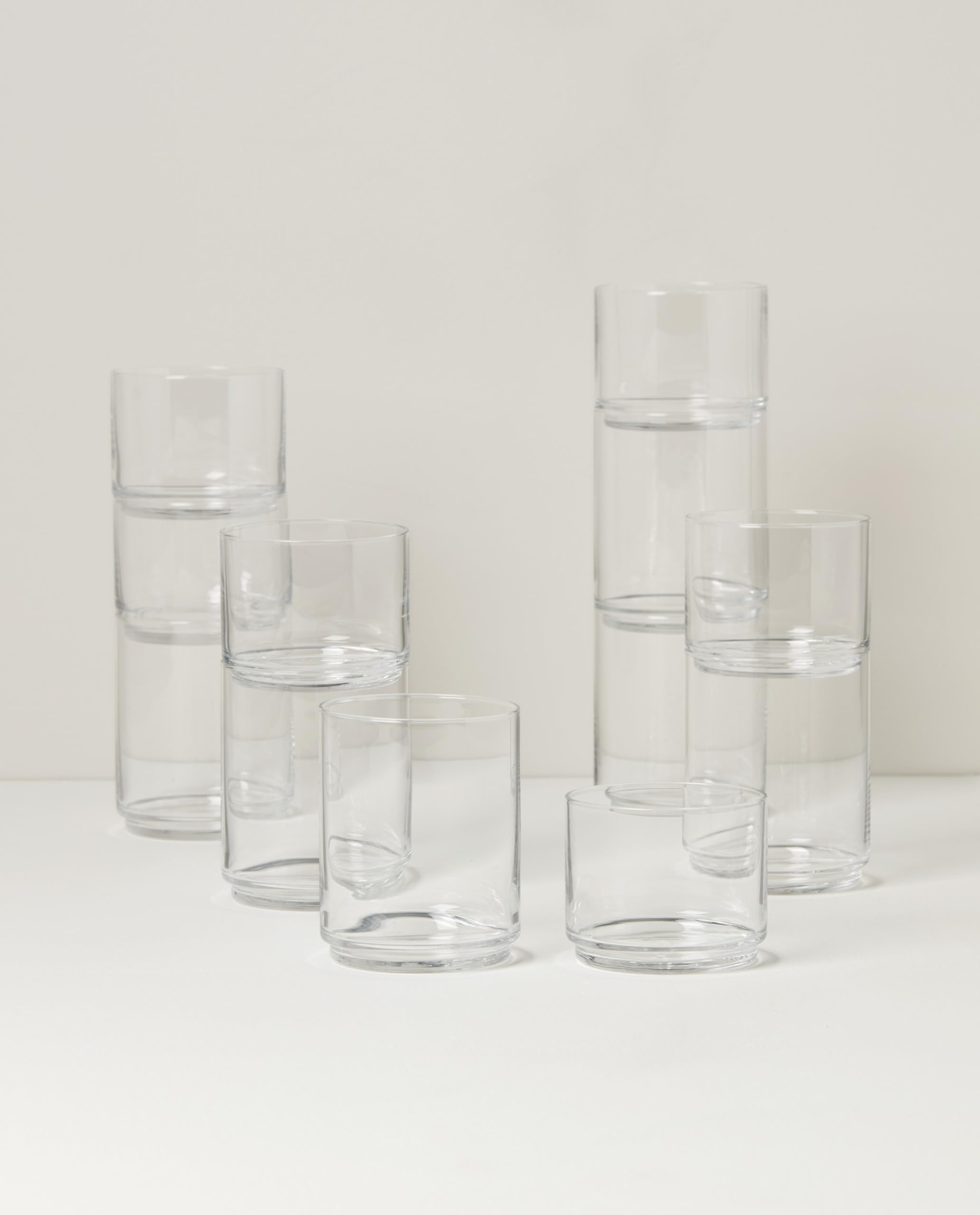 Lenox Tuscany Classics Gläser, hohe und kurze Brille, 5,51, transparent | Glas und Kristall, spülmaschinenfest, inklusive 6 hohen und 6 kurzen Gläsern, 10,2 cm, 400 ml, Trinkgläser