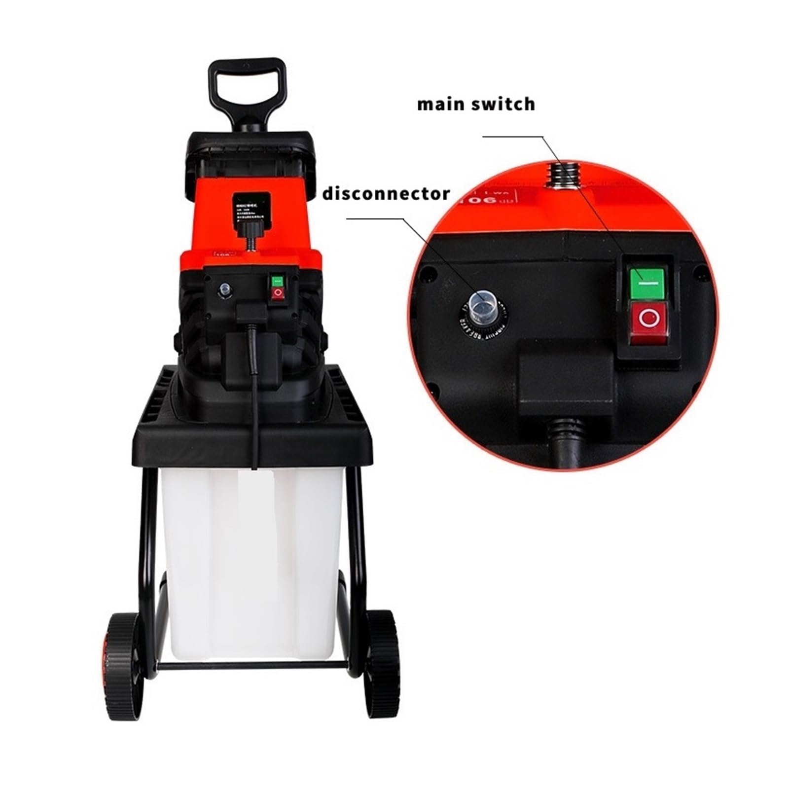 Rozdrabniacz Do Drewna Elektryczna Rozdrabniarka Ogrodowa Wielofunkcyjna, Cicha Gałęzi MiażDż Bez WysiłKu(W collection box)