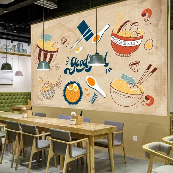 Papier peint pâtes 3D fresco mural pour restaurant 400x280 cm