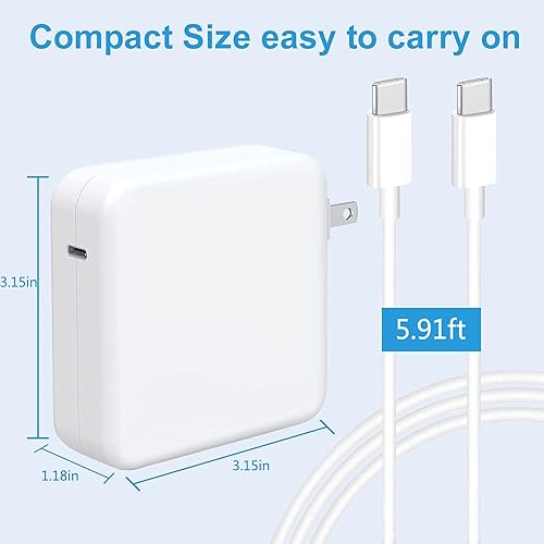 Miniatura 3 de Cargador para Mac Book - Cargador rápido USB C de 96 W para MacBook Pro y MacBook Air de 13, 14, 15, 16 pulgadas, iPad Pro, Samsung, Dell, tableta,