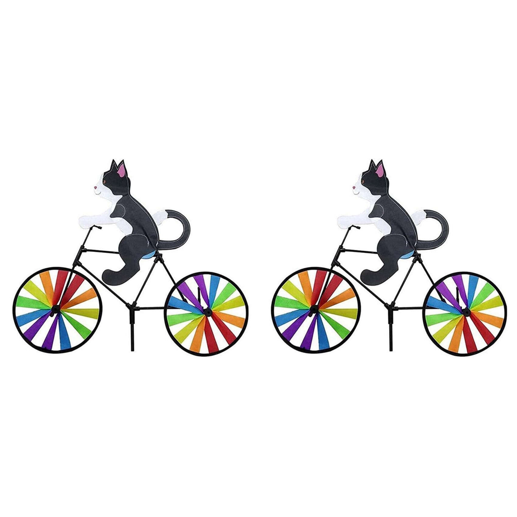 Vjsujehgy 2X Bike Wind Spinner Bike Garden Wind Spinner Ornaments Cute Animal Sculpture Bicycle Spinner Windmill for Lawn A