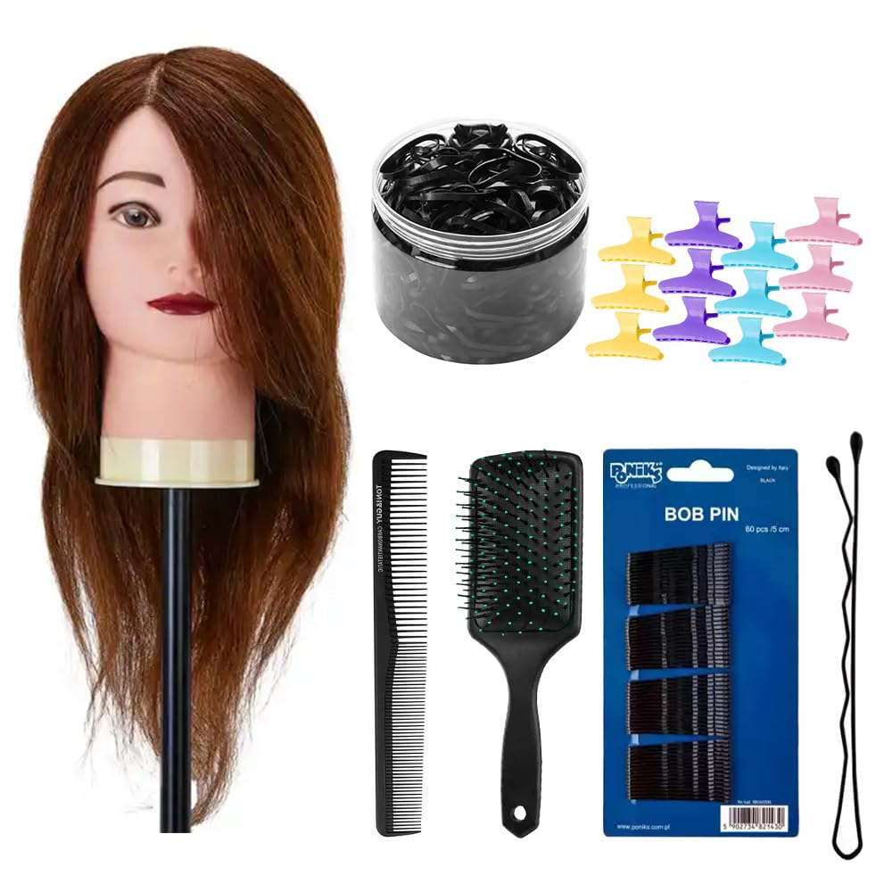 Generic Haarstyling-Set: Gabbiano Trainingskopf, TONI&GUY Kamm, Pneumatische Bürste, Haarspangen & Haargummis