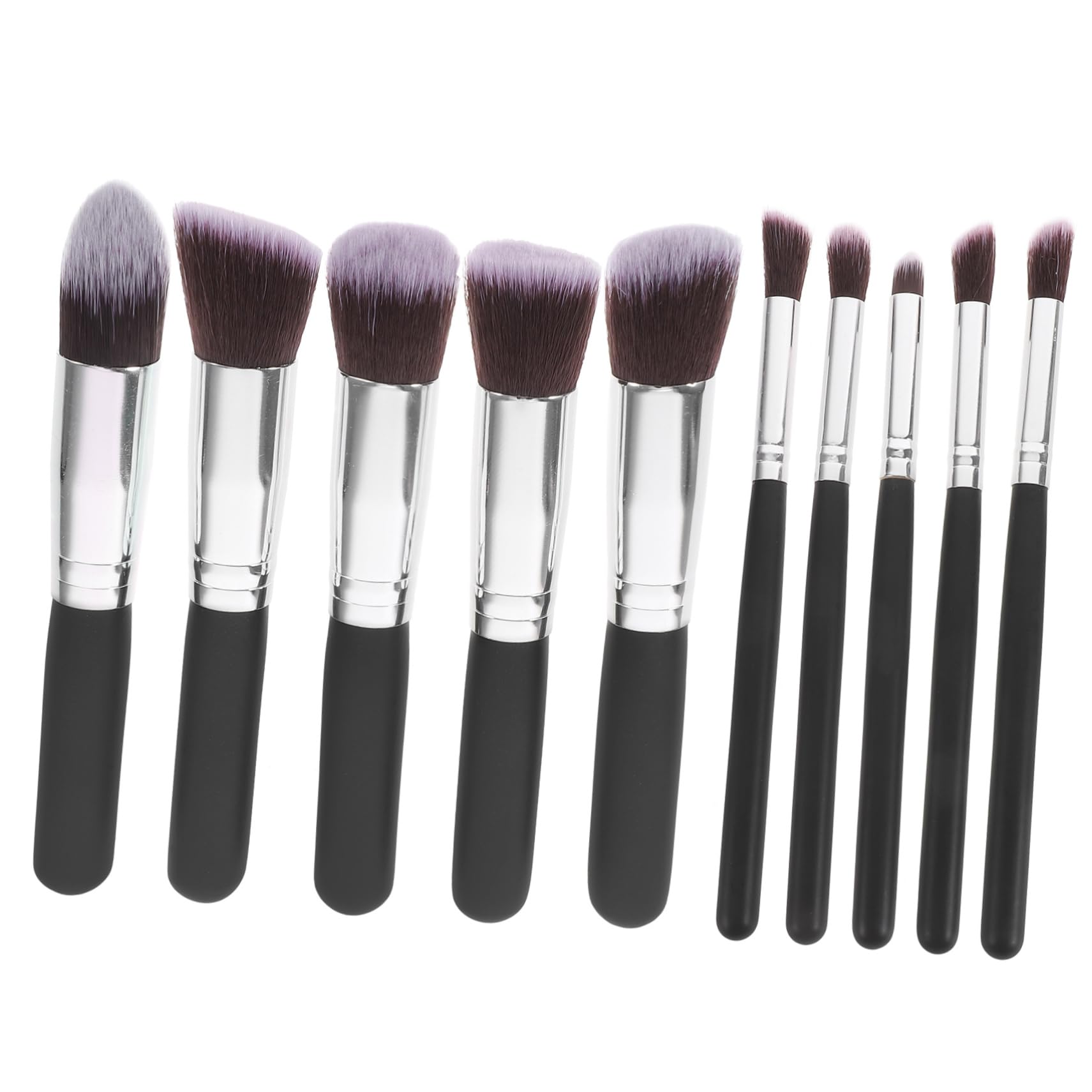 FRCOLOR Kit Di 30 Pennelli Per Fard Set Di Pennelli Per Il Trucco Nero Argento Rosso Fibra Sintetica Per Sfumare