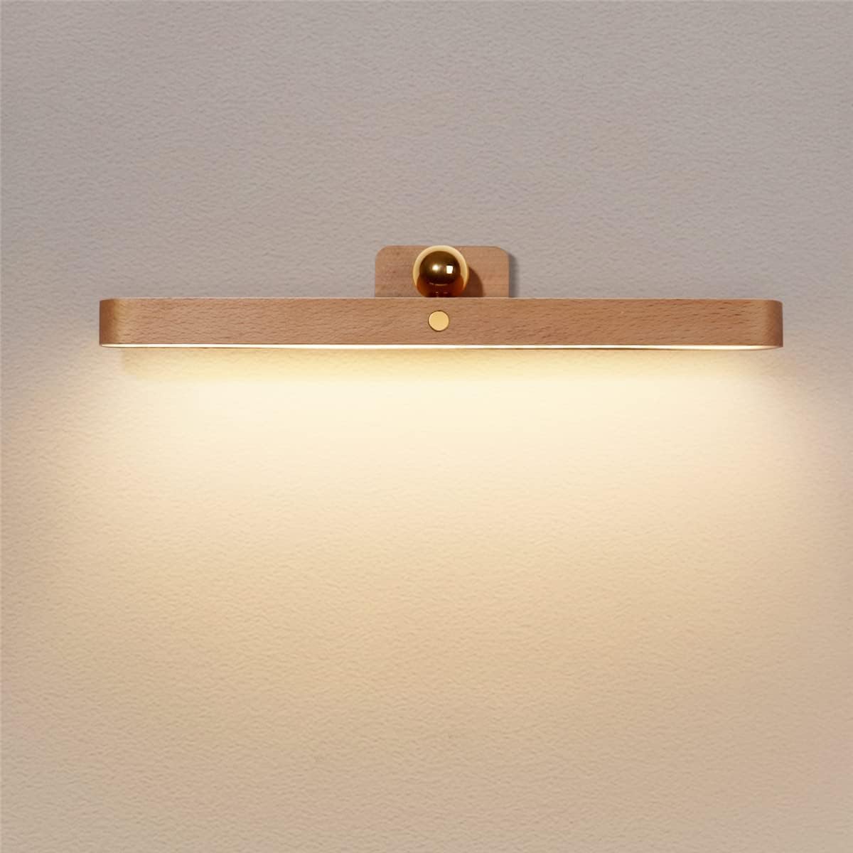 Lot 2 Appliques Murales DetarZinLED Bois - Lampe Sans Fil Rechargeable USB - Gradation Tactile - 4000mAh