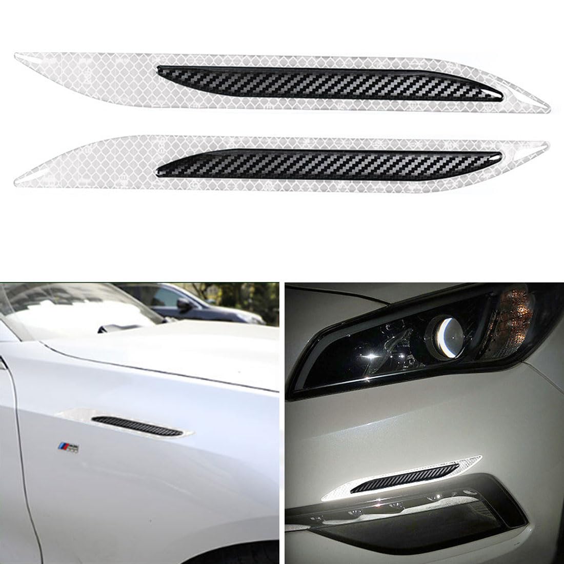 Sponsored Ad – White Reflective Sticker Reflective Stripe Sticker Auto Reflective Sticker Car Protection Body Sticker Warning Stripe Sticker Side Safety Reflective Decal Decoration Universal for Car SUV (White)
