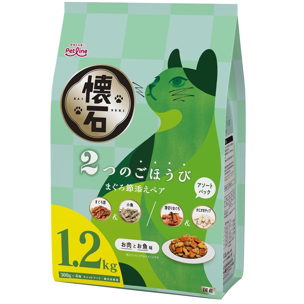 ⭐️16日まで⭐️ Petline 懐石 2つのごほうび　65g×10袋×10セット Amazon | ペットライン 懐石 2つのごほうび まぐろ節添えペア キャット