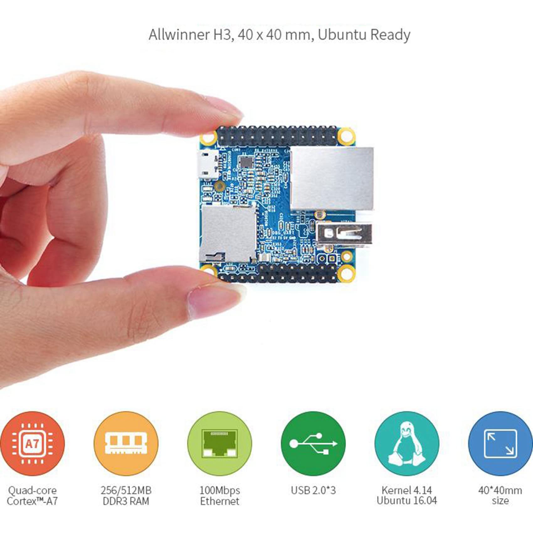 NanoPi NEO + OLED-Display + MetallgehäUse-Kit Open Source H3-Entwicklungsboard 512 MB DDR3-RAM Openwrt Armbian