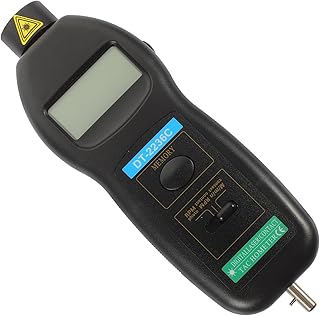 KICHOUSE Anemometer Digital Tachometer Contact Tachometer Digital Tach Hour Meter Non-Contact Photo Tachometer Handheld Tachometer Engine Maintenance Digital Tach Meter Tool Dual Purpose